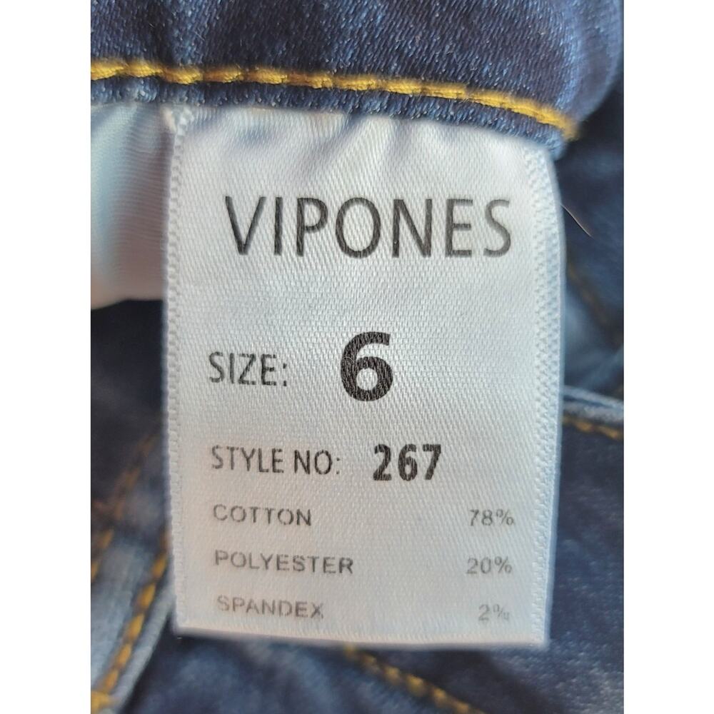 Vintage Style Distressed Vipones Flare Bell Bottoms Denim Jeans Women's Size 6 - Picture 7 of 14